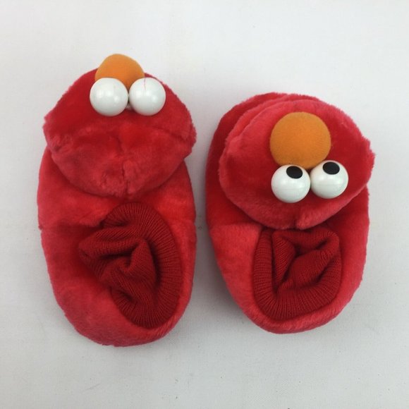 Sox Tab Elmo Slippers Socks Soft Shoes Sesame Street Red Kids L 9-10 - Picture 7 of 11